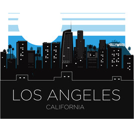 Los Angeles vector skyline illustration