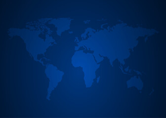Fototapeta na wymiar World Map Dark Blue