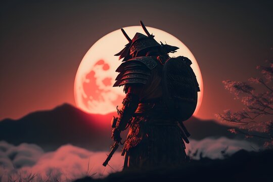 samurai landscape created using AI Generative Technology