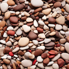 Generative illustration of abstract background pebbles, top view.