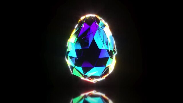 Glow egg on mirror surface intro rotate 