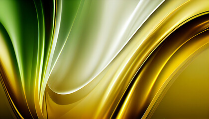 gold and green, abstract organic background wallpaper design, Generative AI