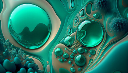 jade and turquoise, abstract organic background wallpaper design, Generative AI