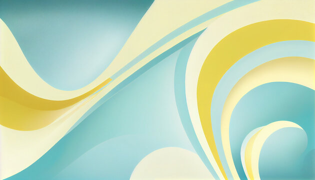 Pale Yellow And Baby Blue, Abstract Organic Background Wallpaper Design, Generative AI