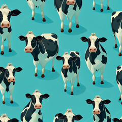 cow, seamless pattern illustration, Generative AI