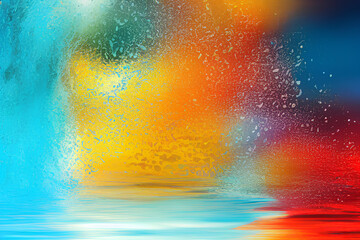 Summer background and banner with water, splash and waves in vector abstract shape
