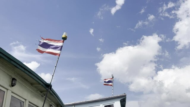 thailand flag on the wind