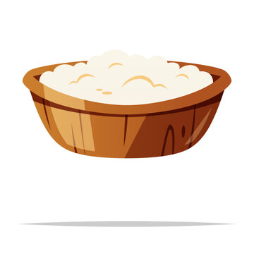 Cottage Cheese Vector Isolated Illustration