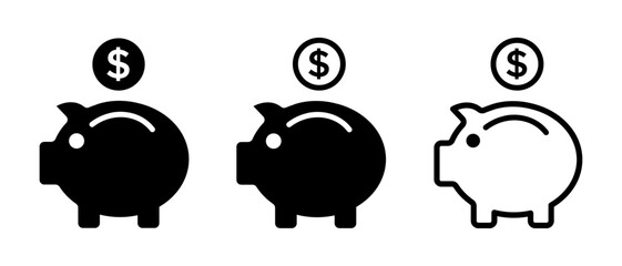  Piggybank vector icons