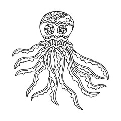 illustration of a octopus, octopus coloring, octopus abstract illustration