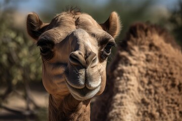 Israeli Negev desert camel. Generative AI