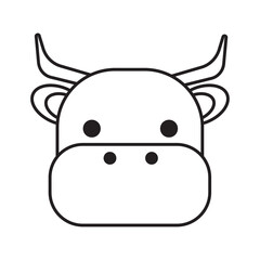 Cow Black and White Icon