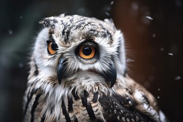 Beautiful owl in white and gray, Soft Focus. Generative AI