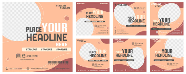 Naklejka premium poster template set. banner template design, suitable for posters, promotions, banners, magazine covers, media sosial, postingan, iklan anda
