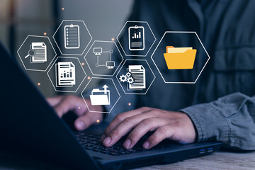 document management system concept. Enterprise content management, Digital asset management,...