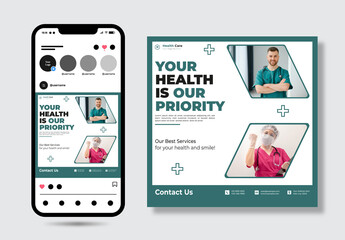Medical Health Social Media Post Design Template