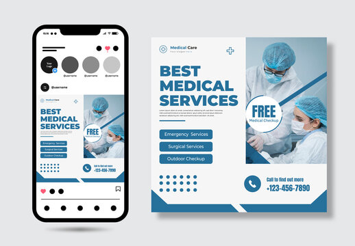 Medical Service Social Media Post Design Template