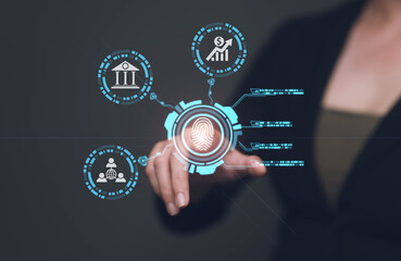 The concept of accessing online financial transaction systems with internet technology. Young...