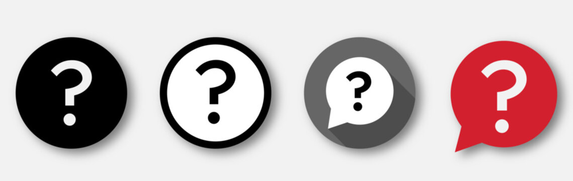 Question mark vector icons set