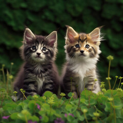 Fototapeta na wymiar 2 Kittens, Created with generative AI