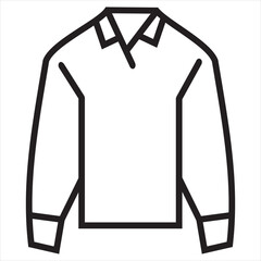 Vector, Image of long sleeve shirt, Black and white color, on transparent background