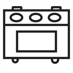 Vector, Image of oven machine, Black and white color, with transparent background