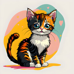 cute cartoon kitten