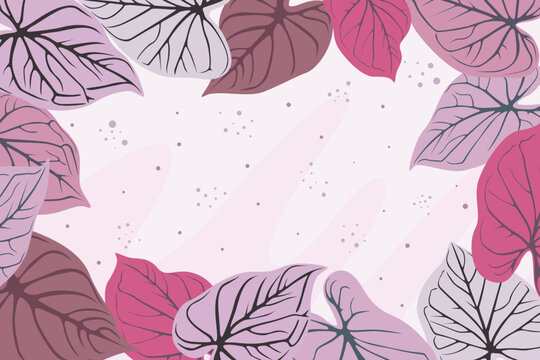 Illustration Vector Graphic Of Purple Pink Taro Leaves