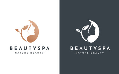 Feminine Woman silhouette Beauty Logo Design Illustration
