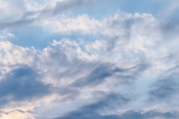 Background of blue sky with white clouds