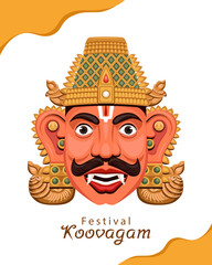 Flat illustration of Koovagam festival. An Indian transgender festival  dedicated to Lord Aravan