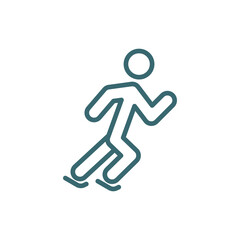man skating icon. Thin line man skating icon from behavior and action collection. Outline vector isolated on white background. Editable man skating symbol can be used web and mobile