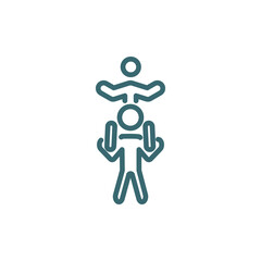 piggyback a kid icon. Thin line piggyback a kid icon from behavior and action collection. Outline vector isolated on white background. Editable piggyback a kid symbol can be used web and mobile