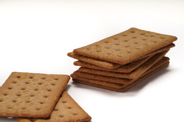 A stack of coffee flavored crackers