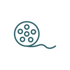 movie roll icon. Thin line movie roll icon from cinema and theater collection. Outline vector isolated on white background. Editable movie roll symbol can be used web and mobile