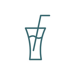 drink with straw icon. Thin line drink with straw icon from cinema and theater collection. Outline vector isolated on white background. Editable drink with straw symbol can be used web and mobile