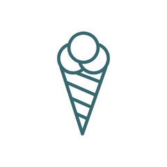 stripped ice cream cone icon. Thin line stripped ice cream cone icon from cinema and theater collection. Outline vector isolated on white background.