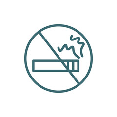 no smoking icon. Thin line no smoking icon from hotel and restaurant collection. Outline vector isolated on white background. Editable no smoking symbol can be used web and mobile