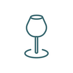 wine glass icon. Thin line wine glass icon from hotel and restaurant collection. Outline vector isolated on white background. Editable wine glass symbol can be used web and mobile