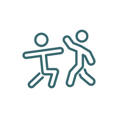 fighting icon. Thin line fighting icon from humans and behavior collection. Outline vector isolated on white background. Editable fighting symbol can be used web and mobile