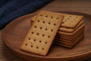 A stack of coffee flavored crackers