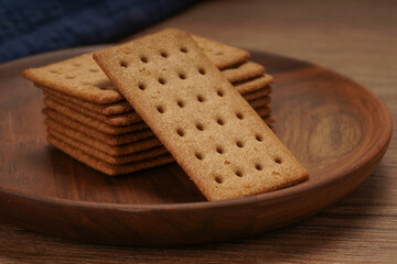 A stack of coffee flavored crackers