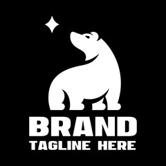 Modern polar white bear logo. Vector illustration.
