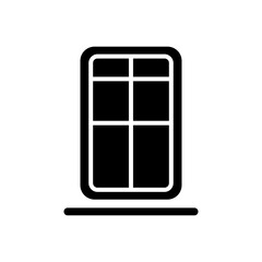 Window icon, solid black vector illustration in trendy style. Editable graphic resources for many purposes.