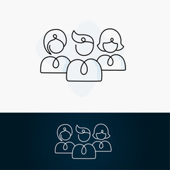 Team diversity vector icons.