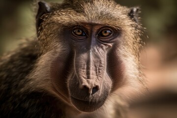 Obraz premium South Africa's Kruger National Park contains baboon monkeys. Generative AI