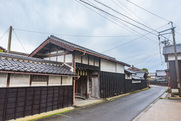 Fototapeta na wymiar Street view of Tokorogo, Daisen Town, Important Preservation Districts for Groups of Traditional Buildings in Tottori Prefecture, Japan