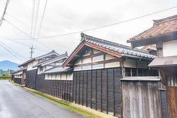 Fototapeta na wymiar Street view of Tokorogo, Daisen Town, Important Preservation Districts for Groups of Traditional Buildings in Tottori Prefecture, Japan