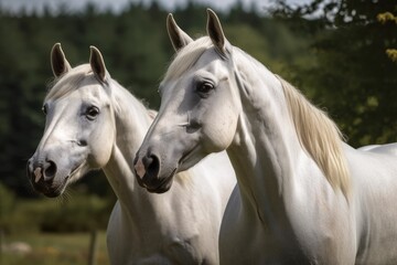 Fototapeta na wymiar Slovenia is proud of its lovely Lipizzan horses. Generative AI