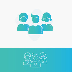 Obraz premium Team diversity vector icons.